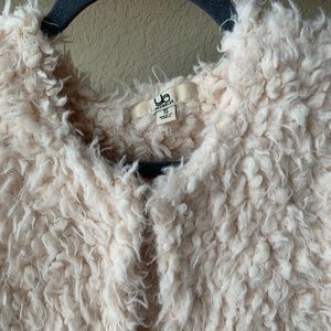 White Faux Fur Long Vest